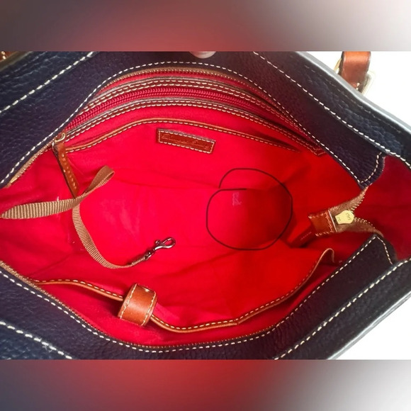 Dooney & Bourke Pebble Grain Leather Small Lexington Bag in Black and Brown - Picture 17 of 17